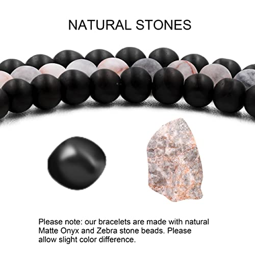 Image of Uloveido Natural Stone Mom Heart Charms Beaded Bracelets for Mum from Son or Daughter With Massage Card and Box | Mothers Day Jewelry Gifts