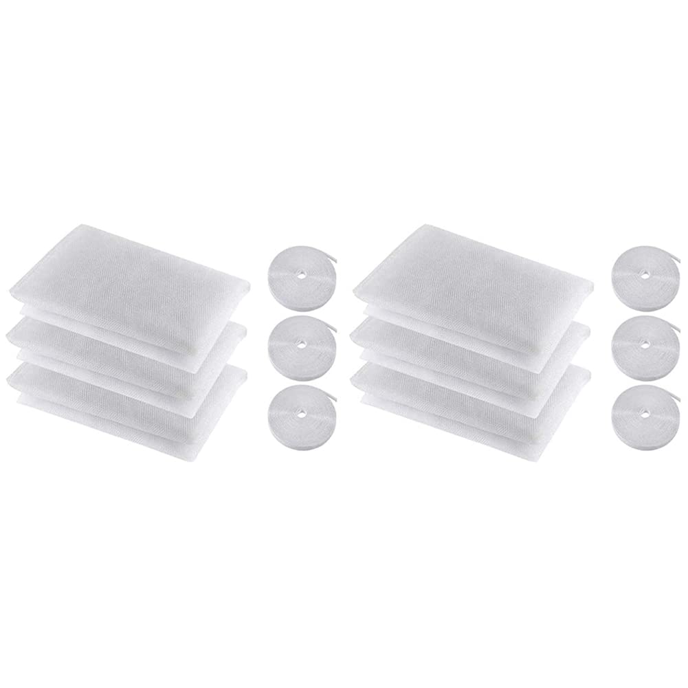 Hndhbfgrt Mosquito Net for Window, 6 PCS Fly Window Screen Mesh Insect Netting Mosquito Protector and 6 Rolls Self-Adhesive Tapes
