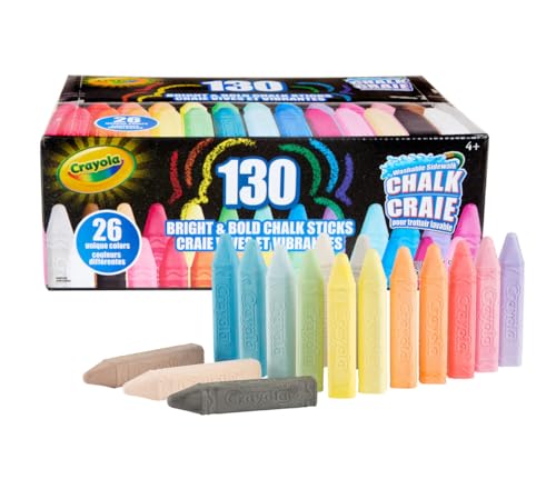 Crayola Washable Sidewalk Chalk - Assorted Colors, Set of 130