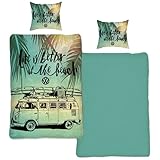 skyline roof vw t6 ☆ LIEFERUMFANG: 1 Bettbezug 135x200 cm, 1 Kissenbezug 80 x80cm grün mit unterschiedlichen Motiven auf Vorder- & Rückseite. WICHTIG: Bei uns erhalten Sie natürlich die deutsche Standardgröße – die idealen Maße für ihre Bettwäsche