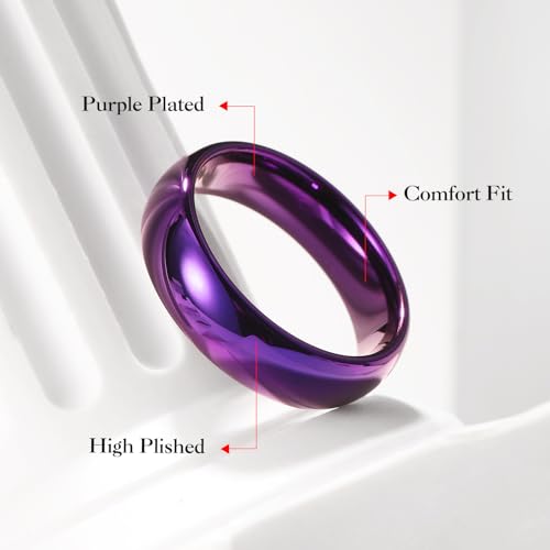 Image of King Will Men's Women's Tungsten Carbide Ring 24k Gold Plated Rose Gold Plated Domed Polished Finish Wedding Band
