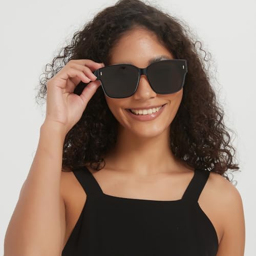 Trysee® Foldable Fit Over Sunglasses for Women Men Trendy Polarized Overglasses Shades UV Protection with Case TS81382