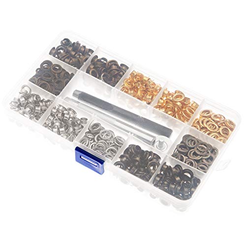 4 Colors Grommets Kit 400 Sets 1/4 Inch, Lynda Metal Eyelets With 3 Pieces Installation Tools For Craft Making,Repair And Decoration... #TOP2