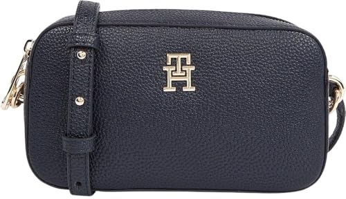 Tommy Hilfiger Damen Crossbody Bag Tasche Emblem Camera Bag Klein, Blau (Space Blue), Einheitsgröße