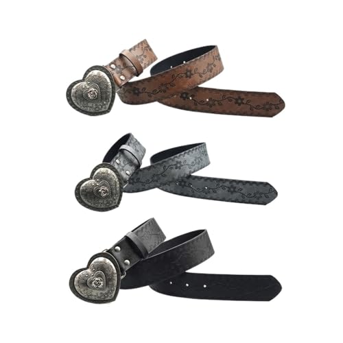 Heart Shaped Women's Casual Belt Embossed Carved Women's Belt Dress Jeans Suit Shirt Decoration4