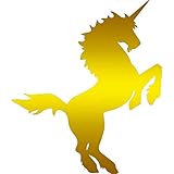 Angdest Unicorn (Metallic Gold) (Set of 2) Premium Waterproof Vinyl Decal Stickers for Laptop Phone
