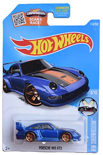Hot Wheels Porsche 993 GT2 1:64 Azul miniatura 1