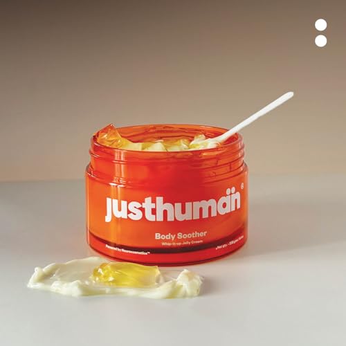 Image of Justhuman Whip-it-up Jelly Cream - Deep Moisture Body Soother with Aloe Vera, Shea Butter, Centella Asiatica, Collagen & Vitamin E for Hydrated, Soft & Radiant Skin - 238g