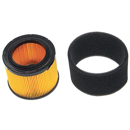 vhbw 2x filtro (1x filtro de aire, 1x filtro de espuma) compatible con Kawasaki FJ180V motor para cortacésped