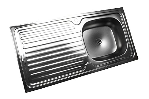 Preisvergleich Produktbild Edelstahl Küchenspüle Edelstahlspüle Einbauspüle Küchen Spüle Spülbecken 100x50 mit Abtropffläche Links