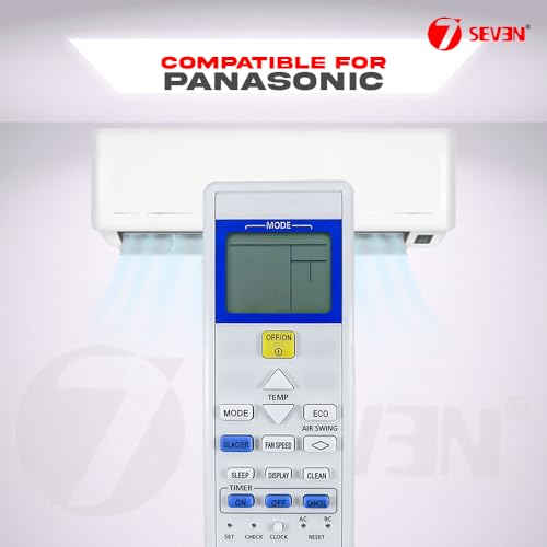 Image of 7SEVEN Compatible with Panasonic AC Remote Control Model 157D Suitable for 1 1.5 2 Ton Split and Window Air Conditioner - Match Each Key by Key Exactly with Existing AC Remote Function