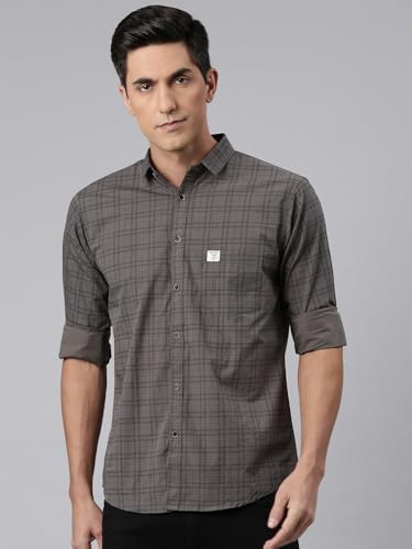 Image of Majestic Man Men's Comfort Slim Fit Pure Cotton Opaque Checked Casual Shirt