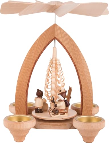 Erzgebirge Palast 1-stöckige Pyramide Weihnachtsmotiv - Natur - 26 cm