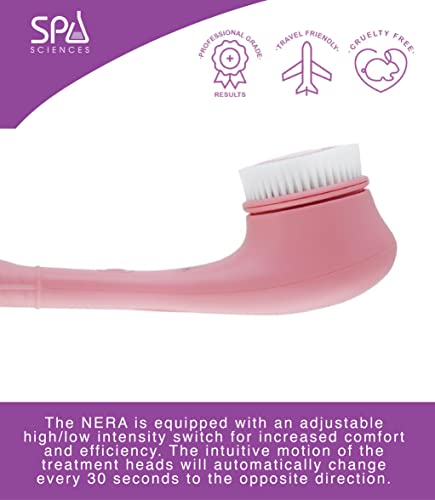Spa Sciences Nera Shower Body Brush - 4-In-1 Multifunction Treatment - For Improved Exfoliation, Cleansing, Massaging - Includes Body Brush, Loofah, Pumice Stone, Massage Head - All Skin Types #TOP7