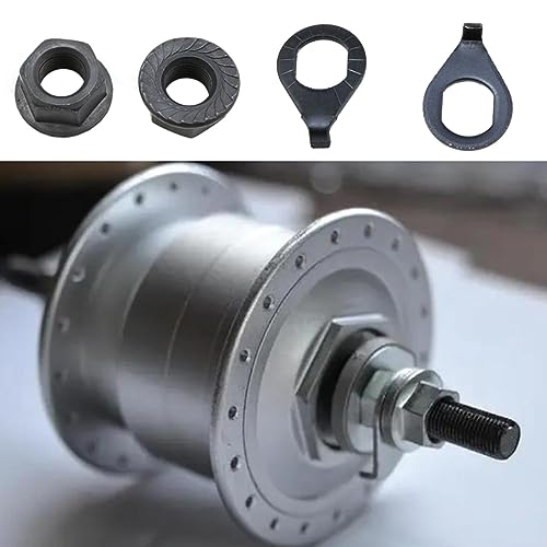 image for Meuey Lyot -Bicycle Hub 3/8 Inch Black Flange Shaft Nut Kits, with Fro