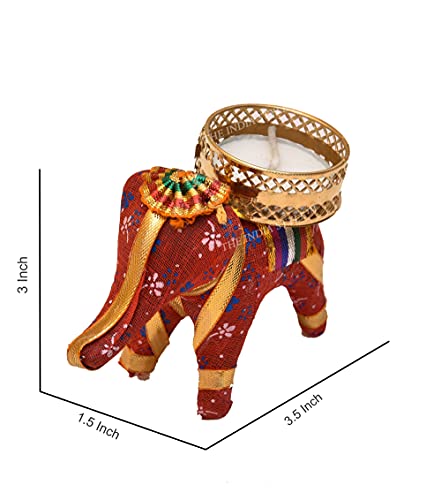 The India Style™ Elephant T-Lights Candle Holder Stand With Wax Candles For Home Decor Diwali Festival Decoration Diwali Gifts Navratri Dussehra With Tealights, Assorted Hathi-12 (12) #TOP5