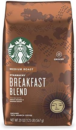 Starbucks Medium Roast Ground Coffee — Breakfast Blend — 100% Arabica — 1 bag (20 oz.) Great Holiday Gift