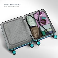 8 wheel spinner system Safari Pentagon Pro suitcase navy color smooth 360 rotation travel trolley bag