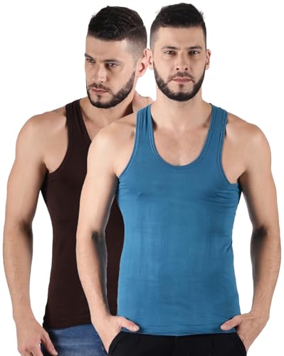 Image of Dollar Lehar Men Combed Cotton Round Neck Vest -Colour May Vary
