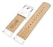 BARTON WATCH BANDS Quick Release Top Grain Leather Watch Band Strap, White Leather & Stitching, 22mm