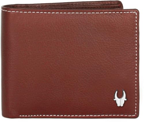 Image of WildHorn customised Gifts for Men | Personalized Leather Wallet for Mens -Name /Logo Printed on Wallet I Customised Ideas for Men Boy Love Husband Employees Clients (LUXERY 2052 Maroon)