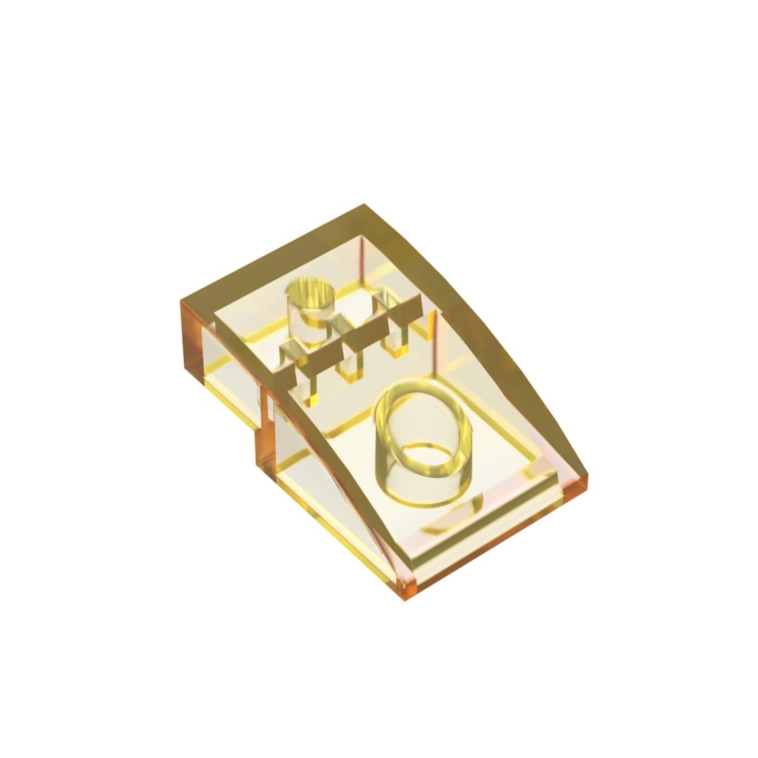 24309 Arched Brick Slope Curved 3x2 No Studs 50 Pieces GDS-1123 Compatible with Lego Building Blocks Color:Trans Yellow 44 — image 1