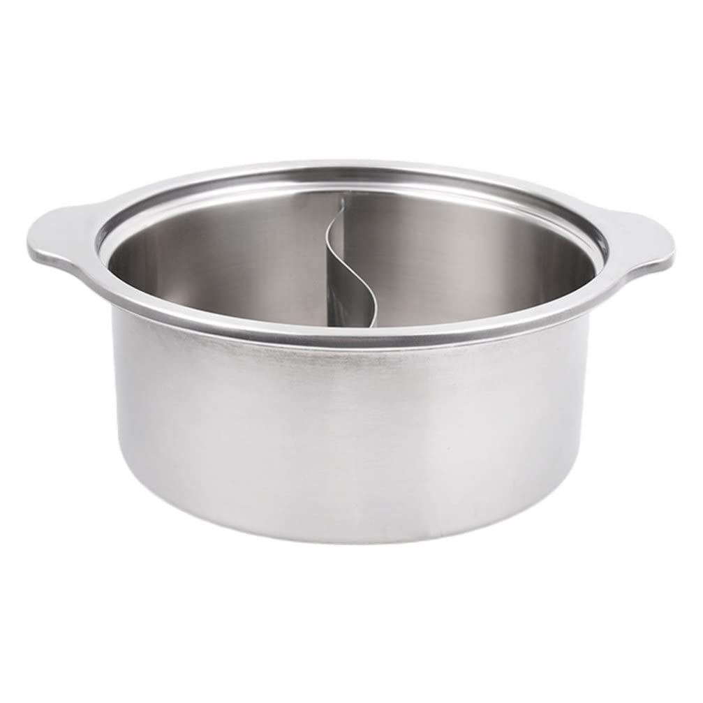 YARNOW Yuanyang Hot Pot with Divider: Stainless Steel Pot for Electric Induction Cooktop Gas Stove 16cm