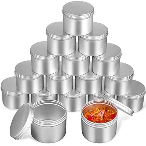 Cabilock 20pcs Candle Tin Candle Making Tins Candle Containers Candle Jars 100ml for Candle Making Mini Tea Storage Jar Empty Tin Candy Box for Candle Making - Silver