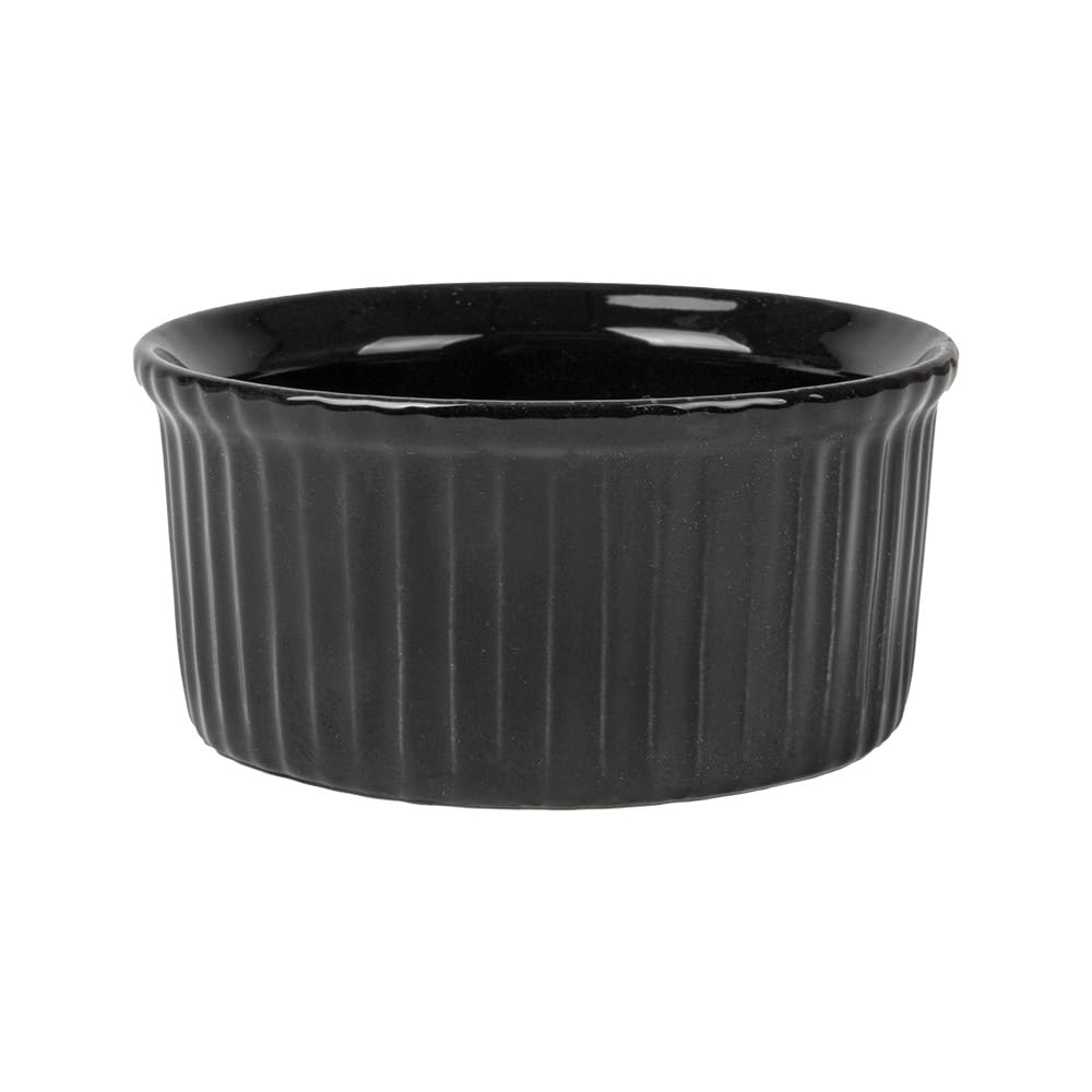12 unités - Ramequins 120 ml Ø 7,8 x 3,7 cm, noir porcelaine