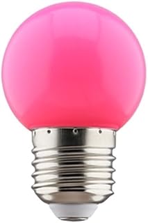 HHF Iluminación del hogar, Paquete de 10, E27 LED luz colorida AC220V G45 1W LED lámpara de araña bombilla decoraciones navideñas(Rosado)