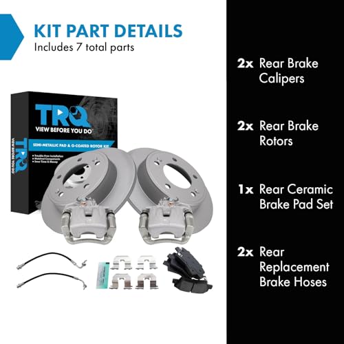 Image of TRQ Rear Brake Pad & Rotor Kit Ceramic Compatible with 2013-2015 Mazda CX-5