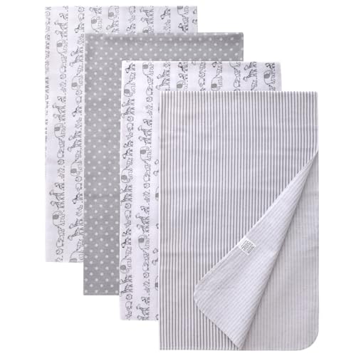 Gina Era Cotton Flannel Receiving Blankets Baby 4 Pcs, Baby Swaddle Blankets, Baby Flannel Blanket 30 X 40 Inch for Boy Girl (Style-1)