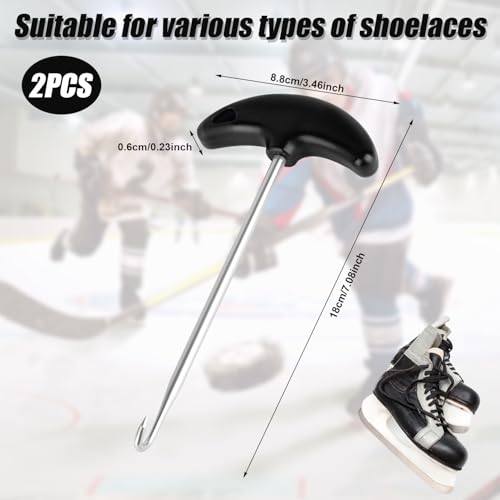 image for lasuroa 2pcs Skate Lace Tighteners, Anti-Slip Stainless Steel Shoe Hoo