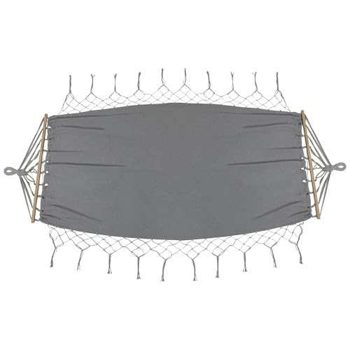 Hammock with Netted Fringe and Wooden Bars - 100