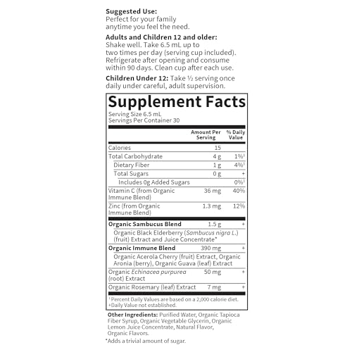 Garden of Life Organics Elderberry Immune Syrup, Vegan, 6.59 Fl oz - image 6