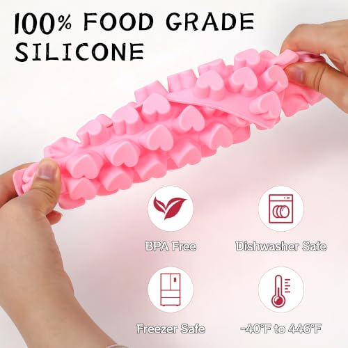 Image of Heart Mini Silicone Gummy Molds with 1 Dropper, 2 Pack Candy Molds