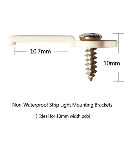 Alightings 100pcs LED Strip Mounting Bracket Clips for 10mm Wide PCB 5050 SMD Non-waterproof LED Light Strip, 100pcs Screws Included - Thumbnail 3