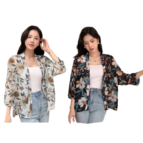 Image of TOPLOT Women's Shrug | Stylish Layering Top | Floral Design Shrug | Easy Wear Structure | Trendy Look Styling | Versatile Casual & Everyday Fashion| Available in Pack of 2 (5148)