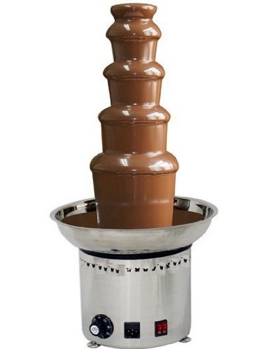 Gowe® - Fuente de chocolate comercial de 5 niveles, 68 cm, cuerpo completo, acero inoxidable, cascada de alta calidad, fuente comercial de chocolate de acero inoxidable