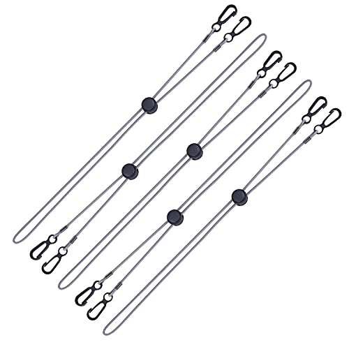 Demez Maskenhalter 5er Set grau - Ideale Passform für FFP2 Masken durch 32cm langes, elastisches Gummiband - individuell anpassbare Einstellfunktion - Hygienische Maskenkette für Erwachsene & Kinder Cover