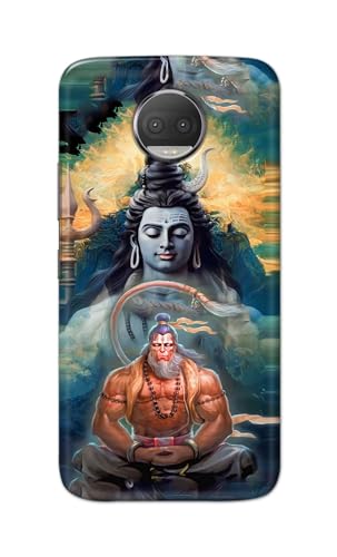 Image of PRINTFIDAA Printed Hard Back Cover Case for Motorola Moto G5S+ Plus Back Cover (Lord Shiva and Hanuma) -112