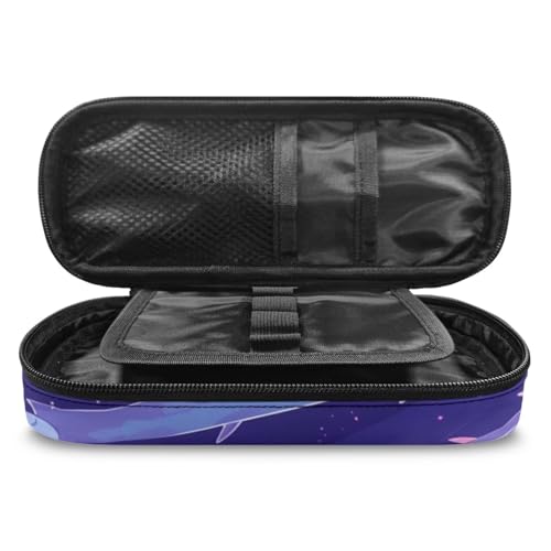 Image of Salamander Starry Sky Print Pencil Case Lightweight Pen Cases Stationery Pouch Portable Journaling Supplies Storage Bag for Adults Organizer