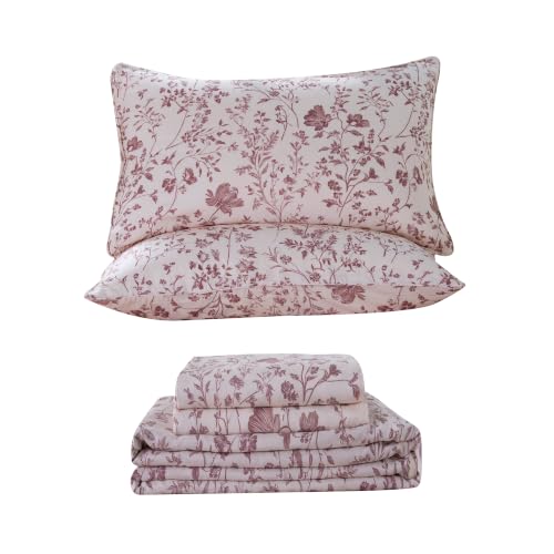 Image of FADFAY 100% Muslin Cotton Sheet Set Queen, 4 Pieces Double Gauze Sheets