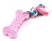 Comtim Puppy Chew Toys, Dog Durable Teething Chew Toy with Rope for Puppies and Small Dogs,Pink Bone