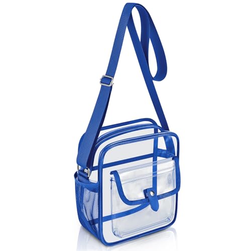 Image of SPODEARS Clear Crossbody Bag for Stadium, Concert, Festival & More - Adjustable Shoulder Strap & Bottle Holder
