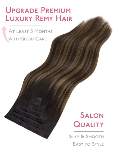 Image of WENNALIFE Multi-Piece Tape in Hair Extensions Human Hair, Tape in Weft
