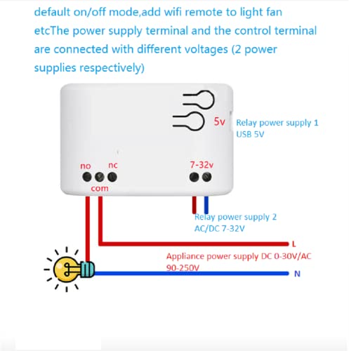 WiFi Smart Switch Relay Module for Home Automation,Add WIFI to access control garage door,eWelink app Remote Dry Contact,Compatible with Alexa,Google assistant (1CH WIFI Bluetooth) - Image 5