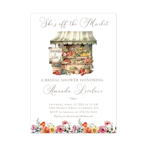 She's Off The Market Bridal Shower Invitation, Farmer's Market Flower