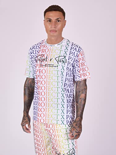 PROJECT X PARIS T-shirt Color: biały 100% poliester dla mężczyzn, odpowiedni na co dzień i na ulicę, rozmiar XL