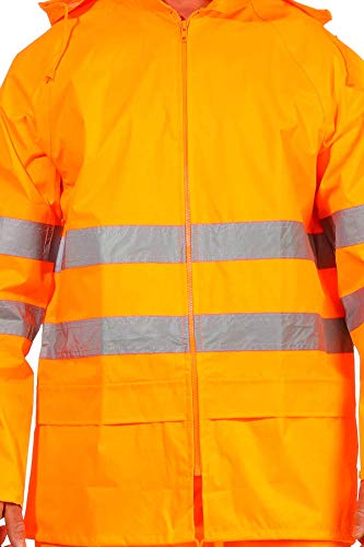 Mivaro Herren Regenanzug Warnschutz EN ISO 20471, hohe Sichtbarkeit, Größe:L, Farbe:Neonorange